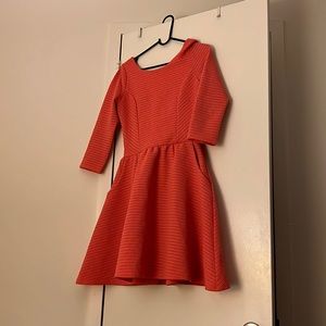 3/4 sleeve dress pink guava